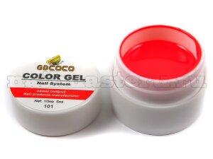 Gd coco gel color - №101 алый 5 мл.